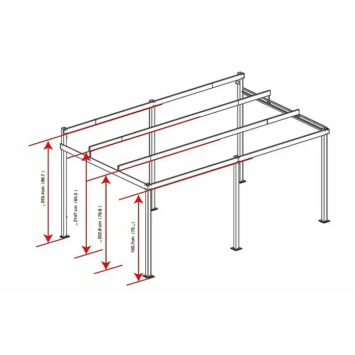 Sojag Terrassenüberdachung St. Barth 12x16 - L x T: 363 x 363 cm, Anthrazit - Skizze