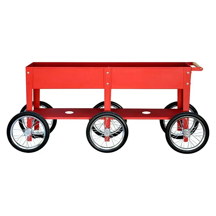 Herstera_Garden Kräuterhochbeet Wheels - L x B x H: 186 x 50 x 80 cm, Rot - Linke Seitenansicht