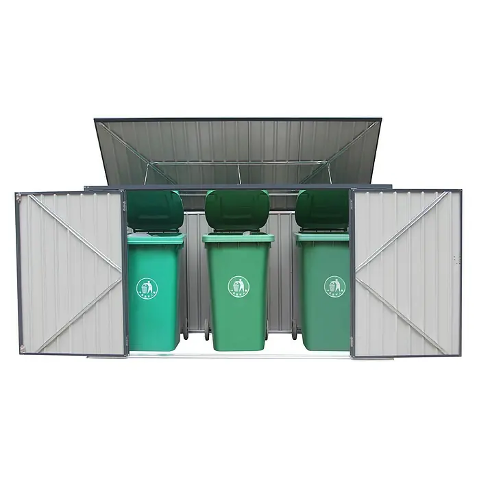 Mülltonnenbox - 100 x 235 x 131 cm, Wandstärke: 0,3 mm, Anthrazit - Vorderansicht