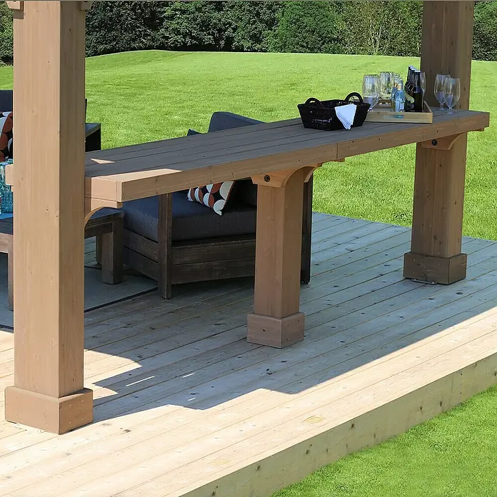 Westmann Ablage - Passend für: Westmann Pavillon Devon 12x12, Holz - Detailaufnahme
