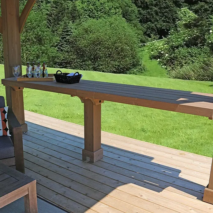 Westmann Ablage - Passend für: Westmann Pavillon Devon 12x12, Holz - Detailaufnahme