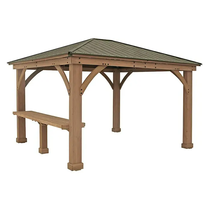 Westmann Ablage - Passend für: Westmann Pavillon Devon 12x12, Holz - Diagonale Ansicht