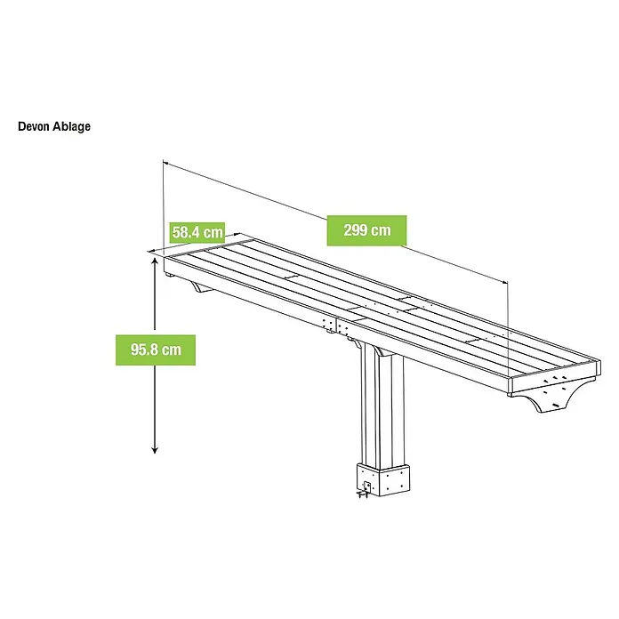 Westmann Ablage - Passend für: Westmann Pavillon Devon 12x12, Holz