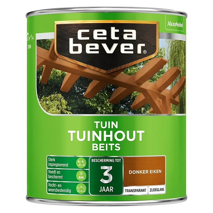 Cetabever Houtbeits Transparant Donker Eiken - Donker eiken, 750 ml - Vooraanzicht