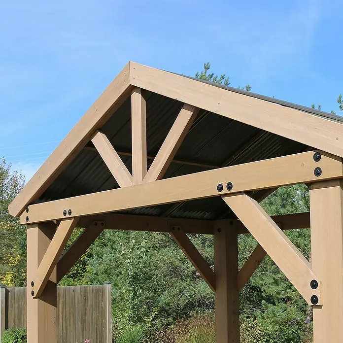 Westmann Grillpavillon - L x B: 174 x 245 cm, Braun - Detailaufnahme