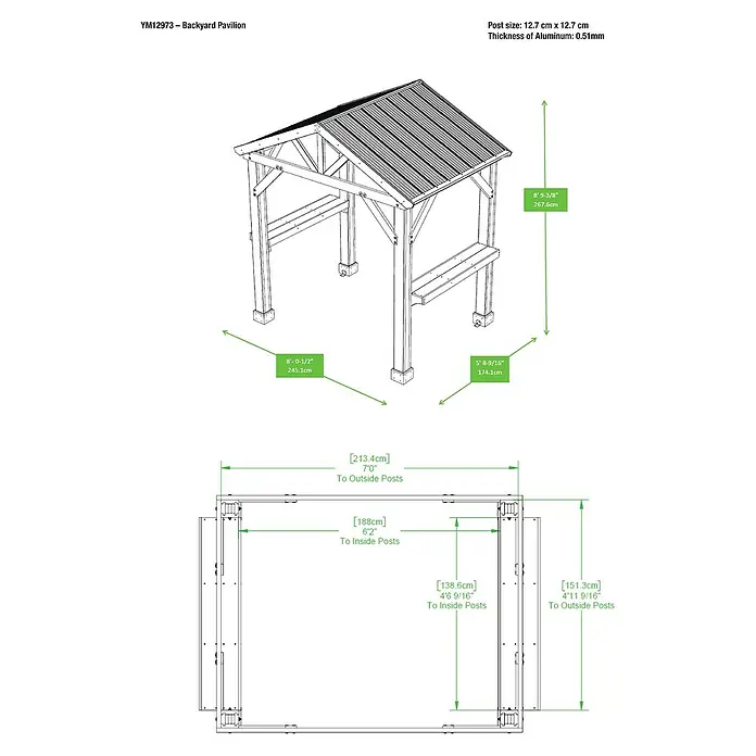 Westmann Grillpavillon - L x B: 174 x 245 cm, Braun