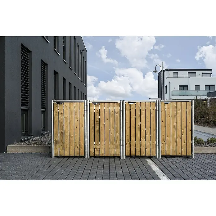 Hide Mülltonnenbox - 80,7 x 278,8 x 115,2 cm, Natur - Stimmungsaufnahme