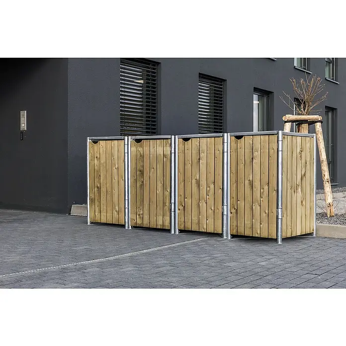 Hide Mülltonnenbox - 80,7 x 278,8 x 115,2 cm, Natur - Stimmungsaufnahme