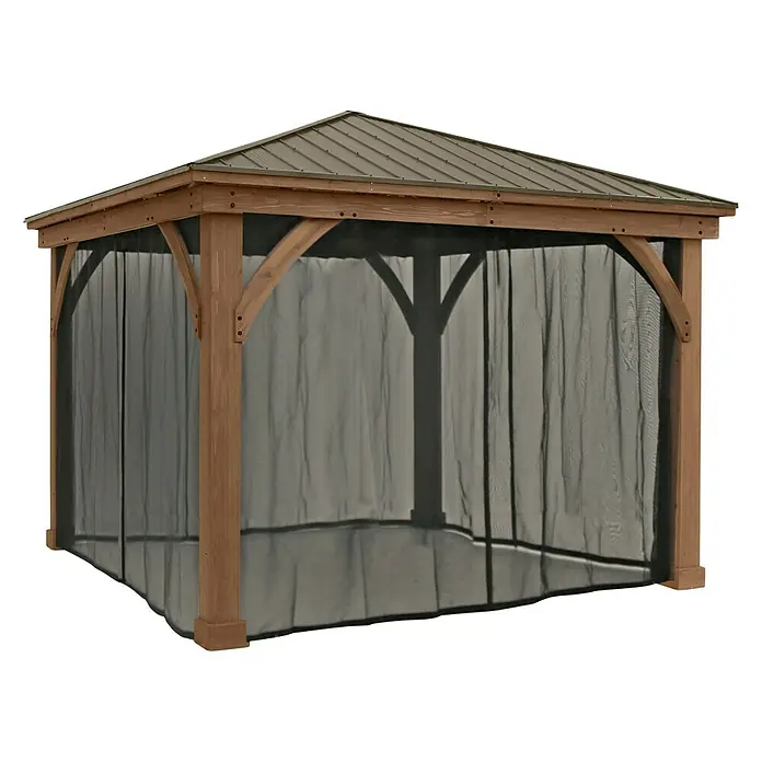 Westmann Moskitonetz - Passend für: Westmann Pavillon Devon 12x12 - Diagonale Ansicht