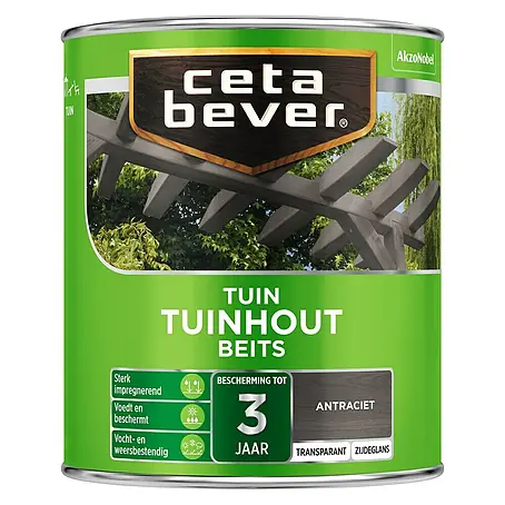 Cetabever  Houtbeits Transparant Antraciet