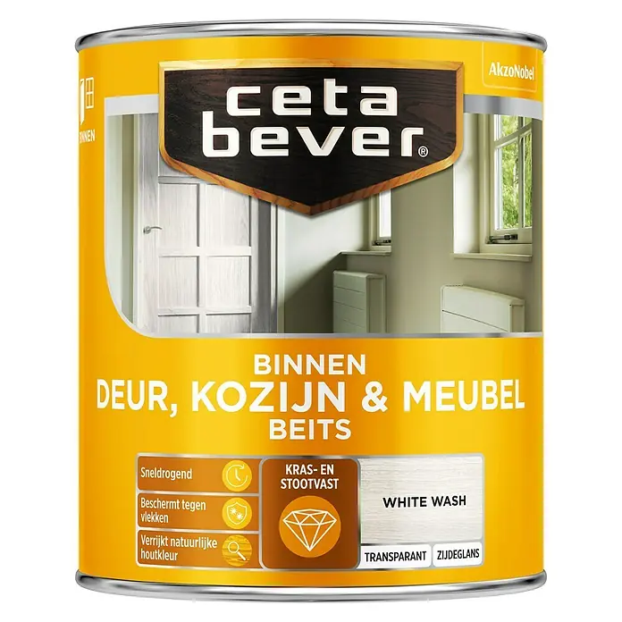 Cetabever Beits voor kozijnen en deuren Transparant AC 0591 White Wash - White Wash, 750 ml - Vooraanzicht