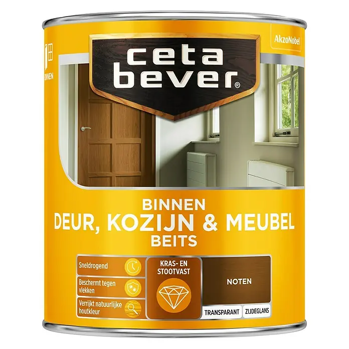 Cetabever Beits voor kozijnen en deuren Transparant AC 0110 Noten - Noten, 750 ml - Vooraanzicht