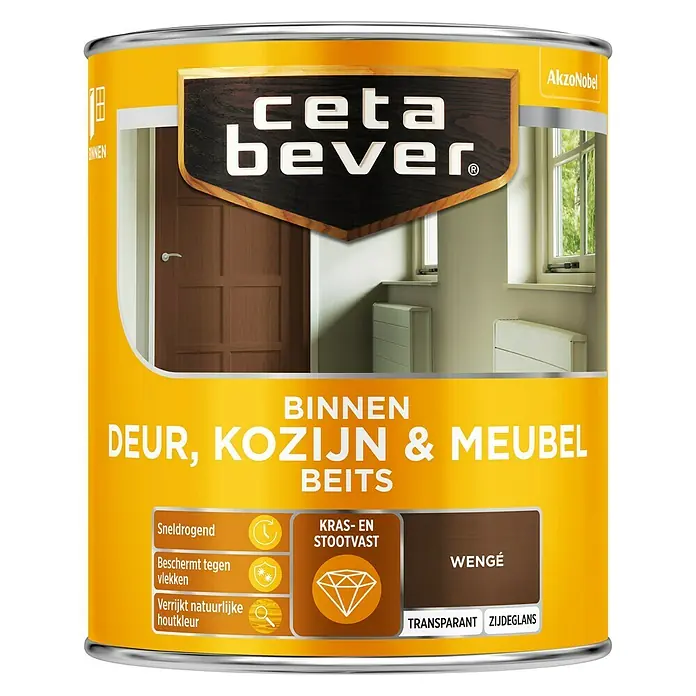 Cetabever Beits voor kozijnen en deuren Transparant AC 0118 Wengé - Wengé, 750 ml - Vooraanzicht
