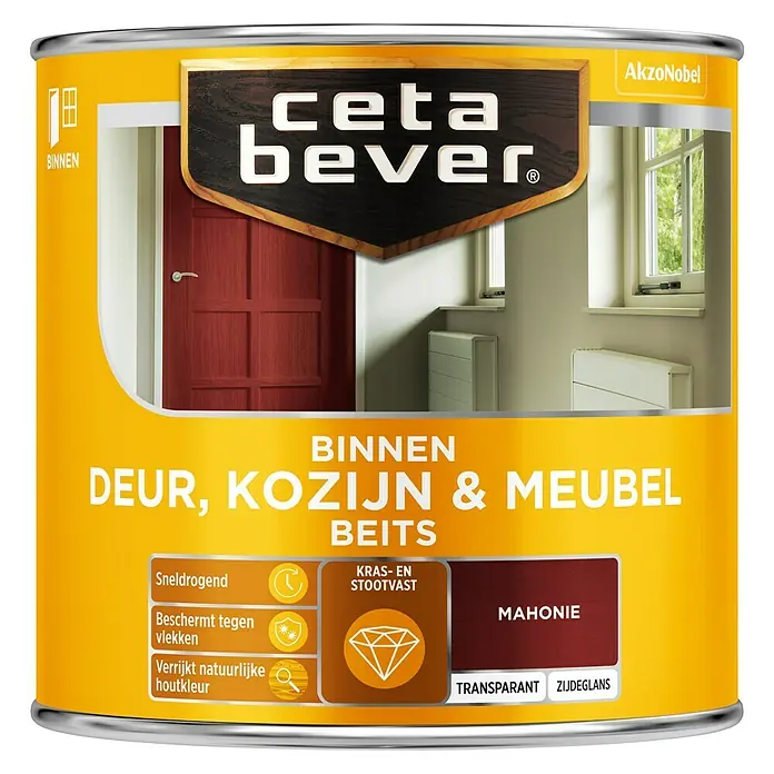 Cetabever Beits voor kozijnen en deuren Transparant AC 0145 Mahonie - Mahonie, 250 ml - Vooraanzicht