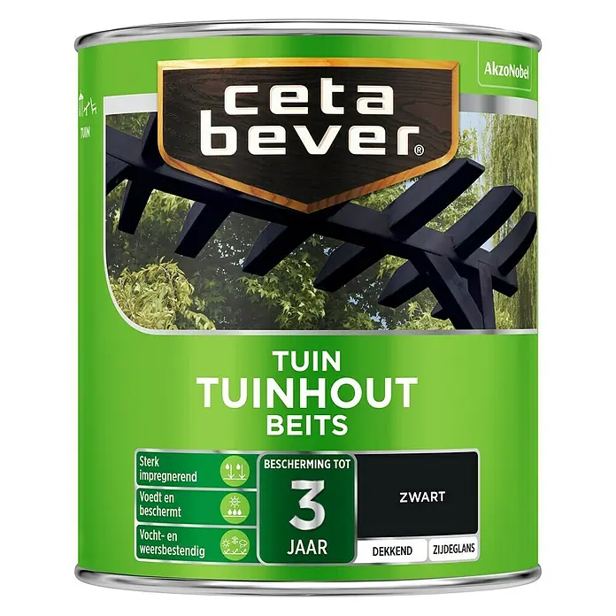Cetabever Houtbeits Zwart - Zwart, 750 ml - Vooraanzicht
