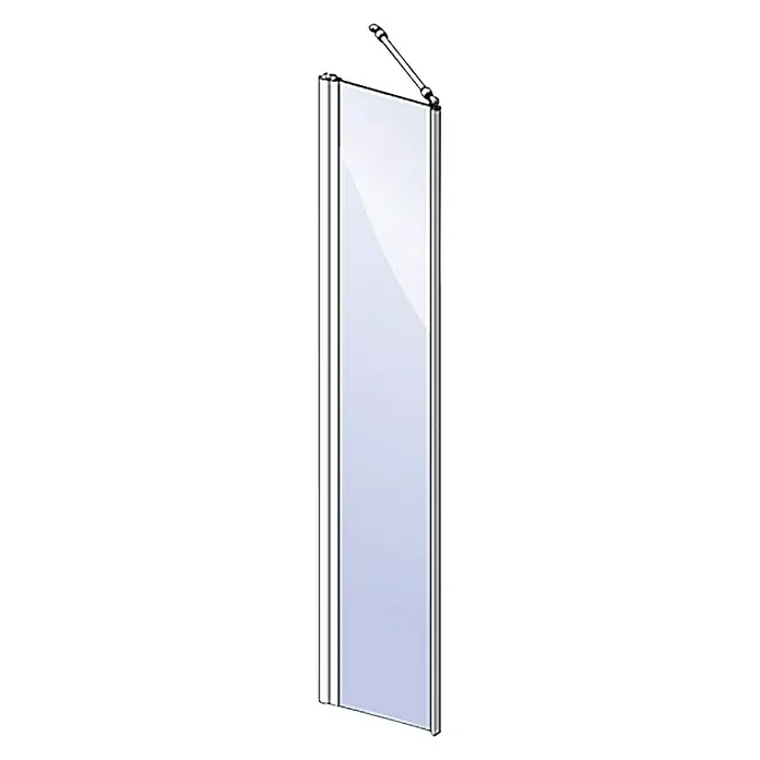 Camargue Vario Bočni fiksni dio tuš kabine - 40 x 195 cm, Premazano, Debljina: 6 mm, Srebrne boje - Dijagonalni pogled