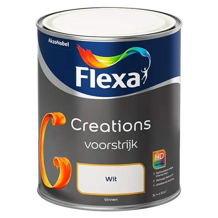 Flexa Creations Voorstrijk Wit - 1 l, Wit - Vooraanzicht