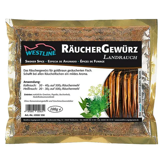 Westline Räuchergewürz Landrauch - 100 g, Inhalt ausreichend für ca.: 5 kg Räuchermehl - Draufsicht