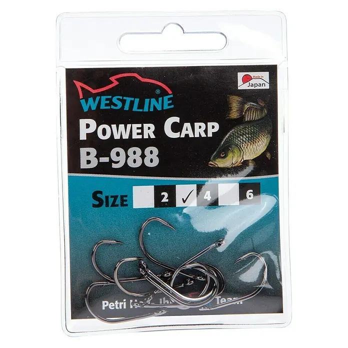 Westline Angelhaken Power Carp B-988 - Größe Haken: 4, 10 Stk., Karpfen - Draufsicht