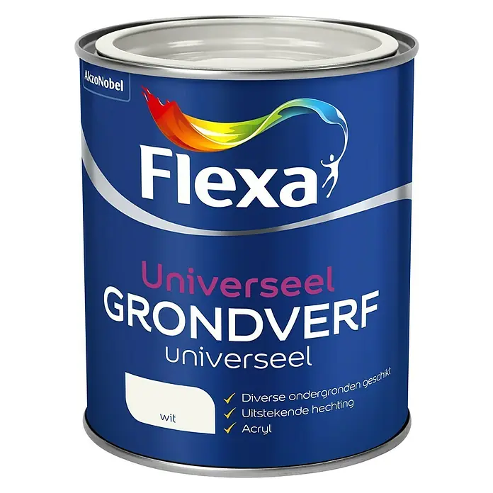 Flexa Grondverf Universeel Wit - Wit, 750 ml - Vooraanzicht