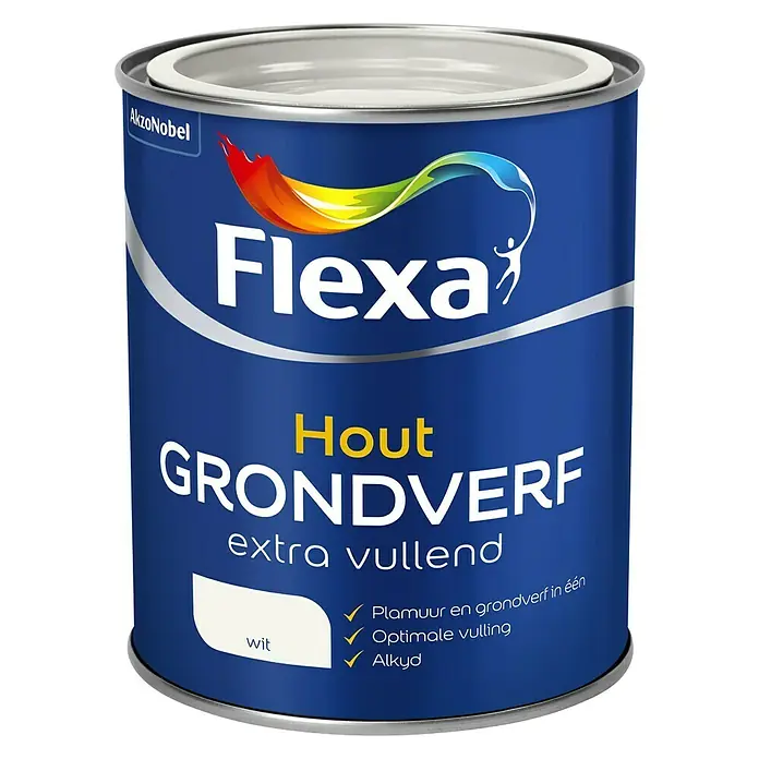 Flexa Grondverf Extra Vullend Wit - Wit, 750 ml - Vooraanzicht