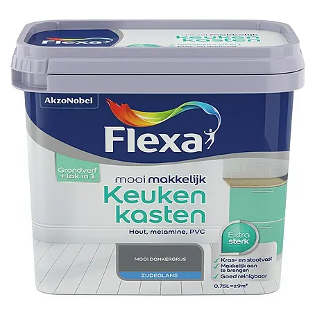Flexa Mooi Makkelijk Kleurlak Keukenkasten Mooi Donkergrijs