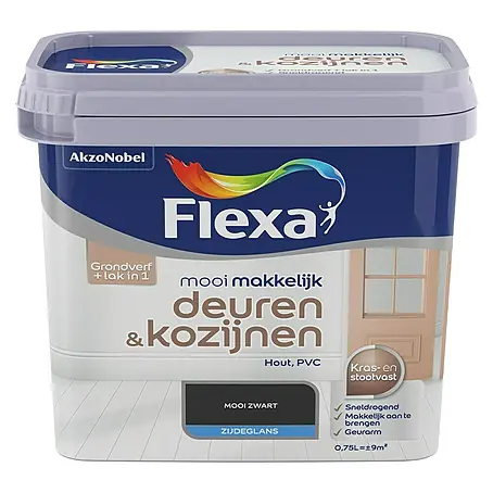 Flexa Mooi Makkelijk Kleurlak Deuren & Kozijnen Mooi Zwart
