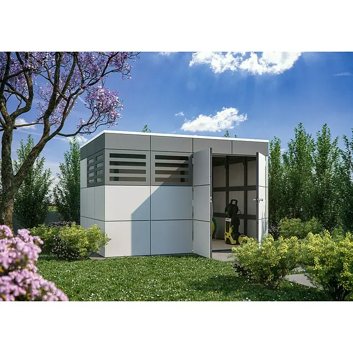 Skan Holz CrossCube Gartenhaus Sydney 4 - B x T: 337 x 253 cm, Holz, 8,53 m², Wandstärke: 10 mm - Stimmungsaufnahme