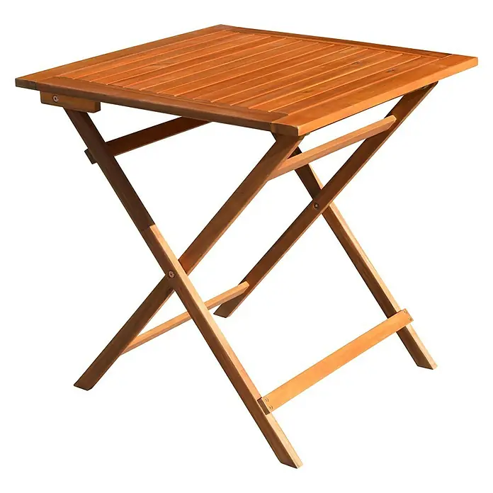 Mesa de jardín Debora - L x An: 70 x 70 cm, Natural - Vista angular