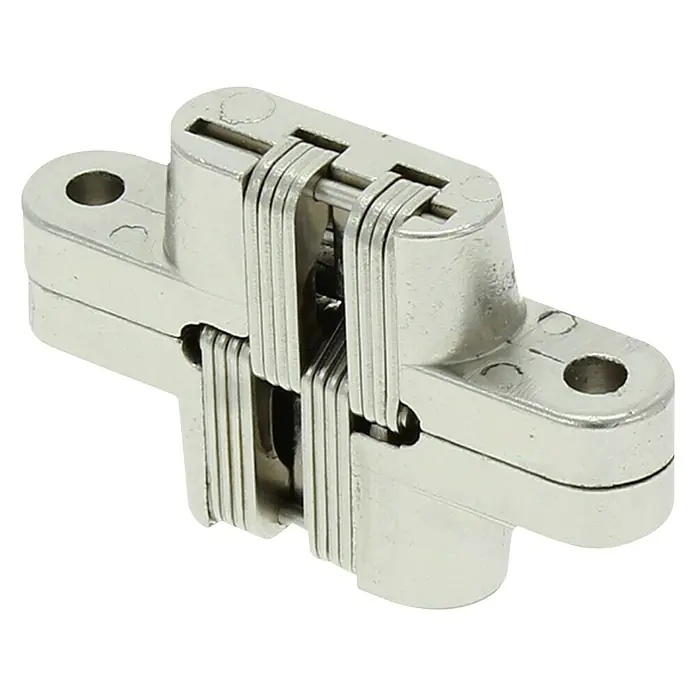 Starx Scharnier inboor, onzichtbaar, vernikkeld 13 x 60 mm - Nikkel - Diagonaal zicht