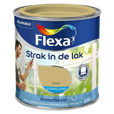 Flexa Strak in de Lak Kleurlak Metallic Goud