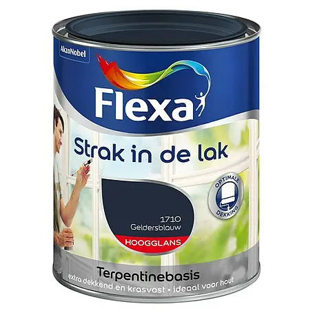 Flexa Strak in de Lak Kleurlak Hoogglans Geldersblauw