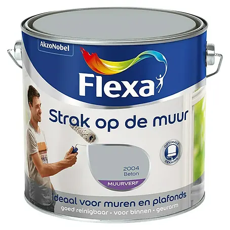 Flexa Strak op de Muur Muurverf Mat Betongrijs