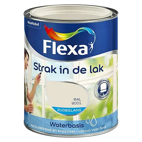 Flexa Strak in de Lak Witte lak Zijdeglans Crème Wit RAL 9001