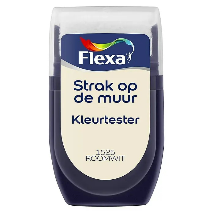 Flexa Strak op de Muur Kleurtester - Roomwit, 30 ml, Mat - Vooraanzicht