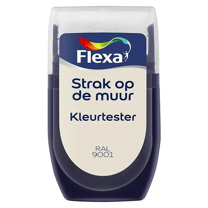 Flexa Strak op de Muur Kleurtester - RAL 9001, 30 ml, Mat - Vooraanzicht