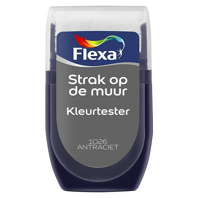 Flexa Strak op de Muur Kleurtester - Antraciet, 30 ml, Mat - Vooraanzicht