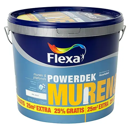 Flexa Powerdek Muurverf Muren & Plafonds Wit RAL 9010