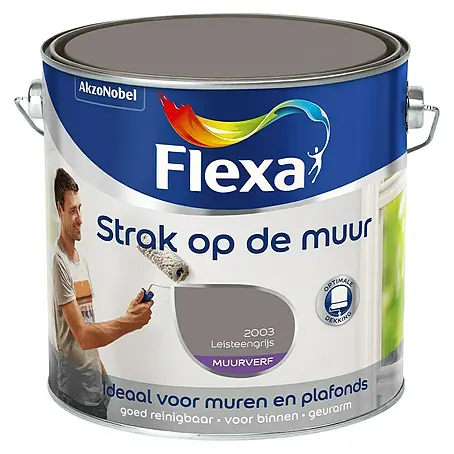 Flexa Strak op de Muur Muurverf 2003 Mat Leisteengrijs