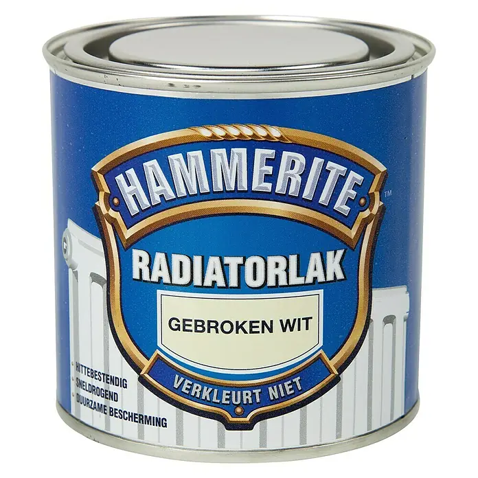 Hammerite Radiatorlak Kleurvast Gebroken Wit - Gebroken wit, 250 ml - Vooraanzicht