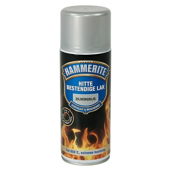 Hammerite Metaallak Hittebestendig Zilvergrijs - Zilvergrijs, 400 ml - Vooraanzicht