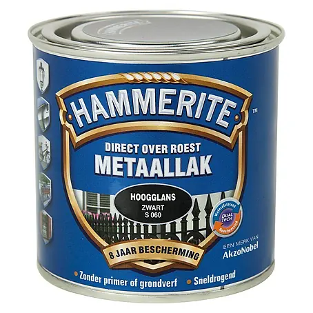 Hammerite  Metaallak Hoogglans Zwart S060