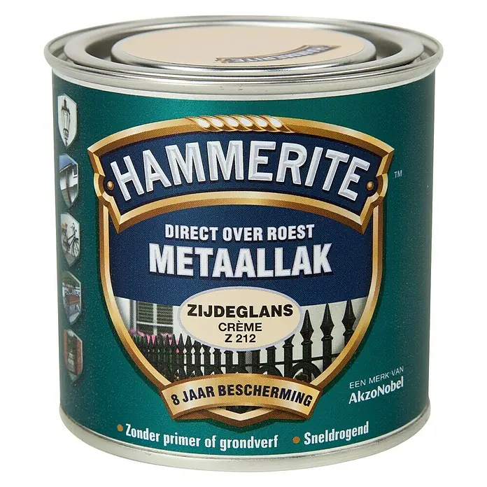 Hammerite Metaallak Structuur Zijdeglans Creme - Crème, 250 ml, Zijdeglans - Vooraanzicht