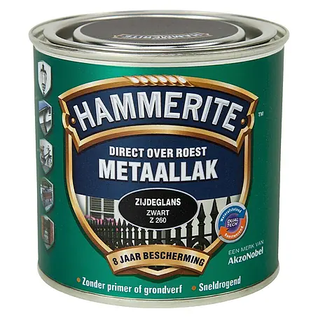 Hammerite  Metaallak Structuur Zijdeglans Zwart Z260