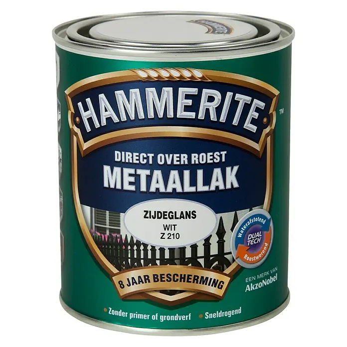 Hammerite Metaallak Structuur Zijdeglans Wit Z210 - Wit, 750 ml, Zijdeglans - Vooraanzicht