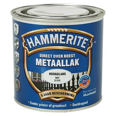 Hammerite  Metaallak Hoogglans Wit S010