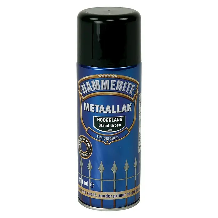 Hammerite Metaallak Hoogglans Standgroen S038 - Standgroen, 400 ml, Hoogglans - Vooraanzicht
