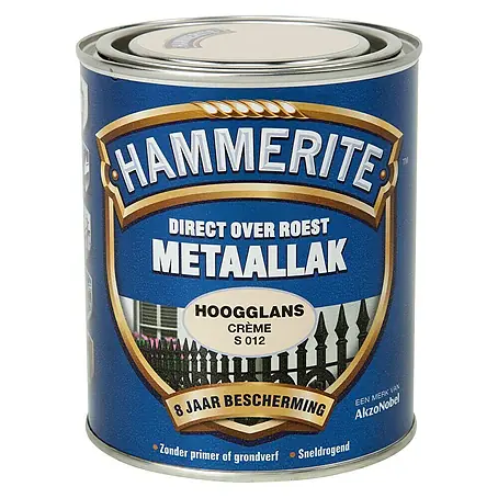 Hammerite  Metaallak Hoogglans Creme S012