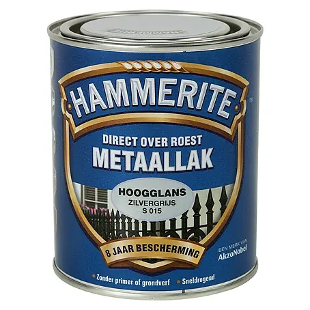 Hammerite  Metaallak Hoogglans Zilvergrijs S015