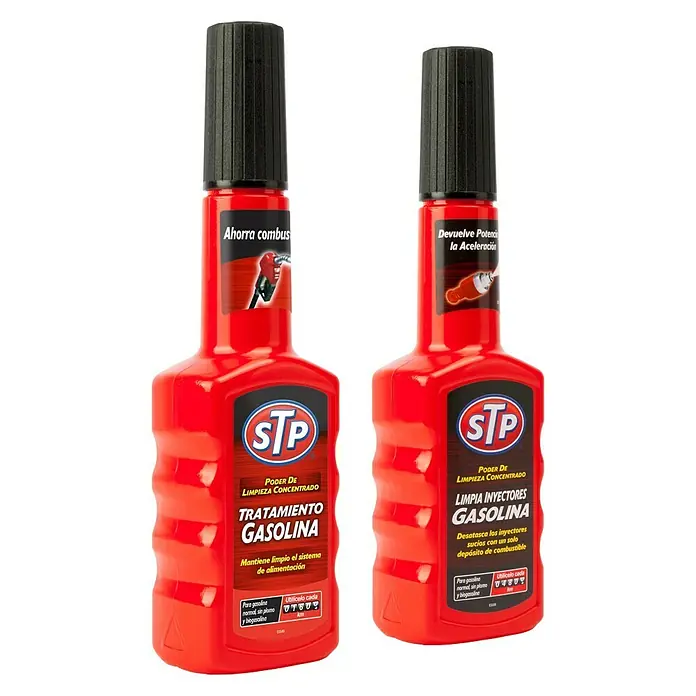 STP Limpiador de inyectores de gasolina PRE ITV - 400 ml - Vista angular
